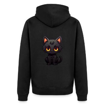 Kawaii Chat Noir - Veste à capuche bio Premium Unisexe - noir - Dos - Nico (187cm)
