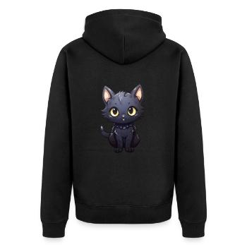 Kawaii Chat Noir - Veste à capuche bio Premium Unisexe - noir - Dos - Nico (187cm)
