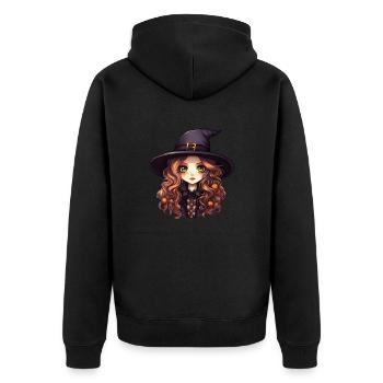 Chapeau de sorcière mignon - Veste à capuche bio Premium Unisexe - noir - Dos - Nico (187cm)