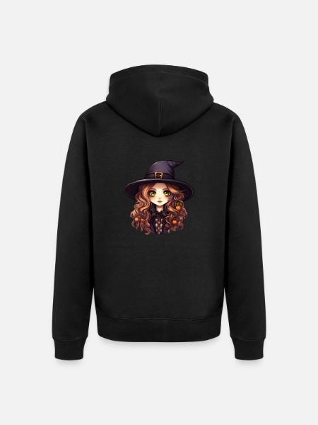 Witch's hat cute - Unisex Premium Organic Zip Hoodie - black