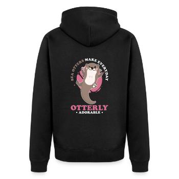 La loutre de mer dit un cadeau de loutre drôle - Veste à capuche bio Premium Unisexe - noir - Dos - Nico (187cm)