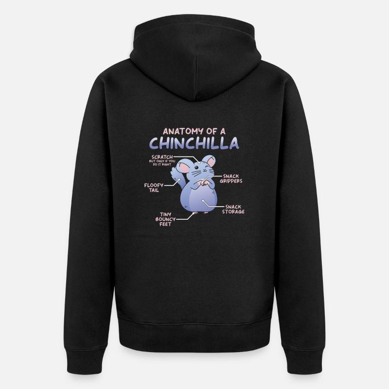 Anatomie du chinchilla - Veste à capuche bio Premium Unisexe - noir
