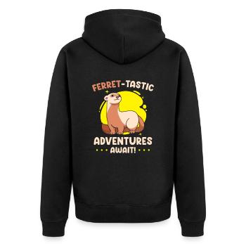 Ferret gift for ferret owners - Unisex Premium Organic Zip Hoodie - black - Back - Nico (187cm)