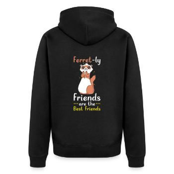 Ferret gift for ferret owners - Unisex Premium Organic Zip Hoodie - black - Back - Nico (187cm)