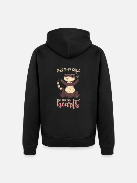 Frettchen Geschenk für Frettchen Besitzer - Unisex Premium Bio Zip Hoodie - Schwarz
