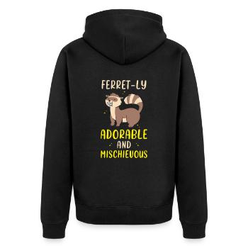 Ferret gift for ferret owners - Unisex Premium Organic Zip Hoodie - black - Back - Nico (187cm)