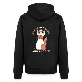 Ferret gift for ferret owners - Unisex Premium Organic Zip Hoodie - black - Back - Nico (187cm)