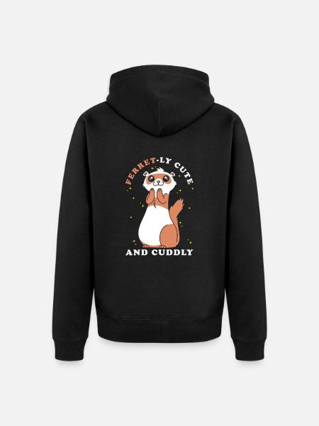 Frettchen Geschenk für Frettchen Besitzer - Unisex Premium Bio Zip Hoodie - Schwarz