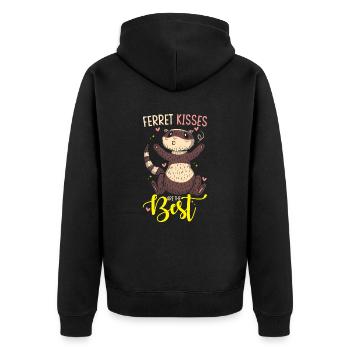 Ferret gift for ferret owners - Unisex Premium Organic Zip Hoodie - black - Back - Nico (187cm)