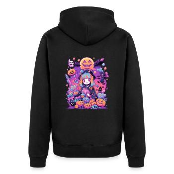 Aesthetics Anime Girl Halloween - Unisex Premium Organic Zip Hoodie - black - Back - Nico (187cm)