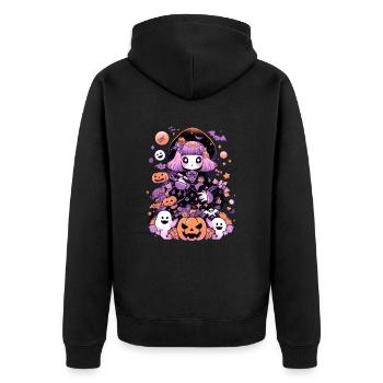 Aesthetics Halloween Anime Manga - Unisex Premium Organic Zip Hoodie - black - Back - Nico (187cm)