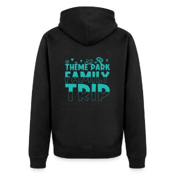 Vergnügungspark Volksfest Familienausflug - Unisex Premium Bio Zip Hoodie - Schwarz - Hinten - Nico (187cm)