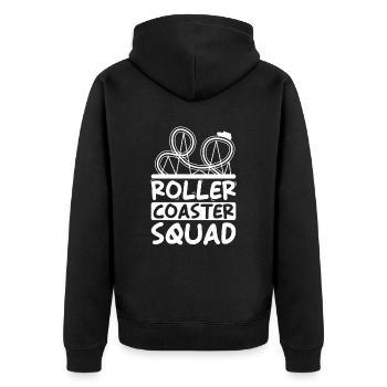 Rollercoaster Squad amusement park group - Unisex Premium Organic Zip Hoodie - black - Back - Nico (187cm)