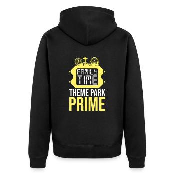 Amusement park Amusement park Family outing - Unisex Premium Organic Zip Hoodie - black - Back - Nico (187cm)