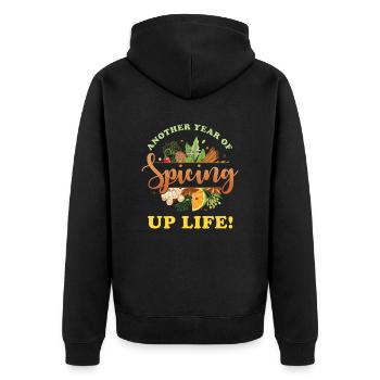 Koch Geschenk Geburstag - Unisex Premium Bio Zip Hoodie - Schwarz - Hinten - Nico (187cm)