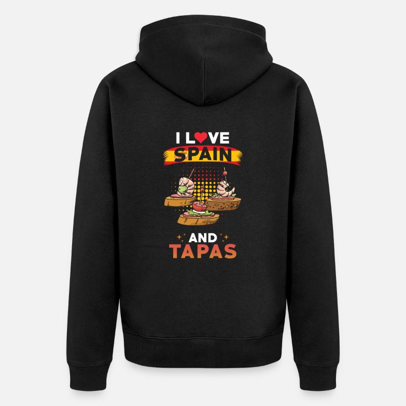 Tapas Spanien Spanische Küche - Unisex Premium Bio Zip Hoodie - Schwarz