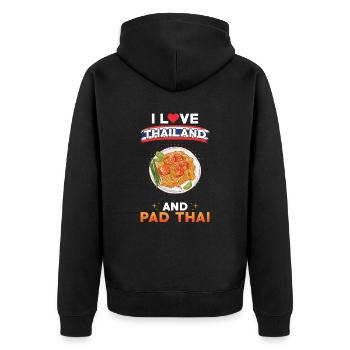 Pad Thaïlande Thaïlande Cuisine Thaïlandaise - Veste à capuche bio Premium Unisexe - noir - Dos - Nico (187cm)