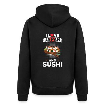 Sushi Japon Cuisine japonaise - Veste à capuche bio Premium Unisexe - noir - Dos - Nico (187cm)