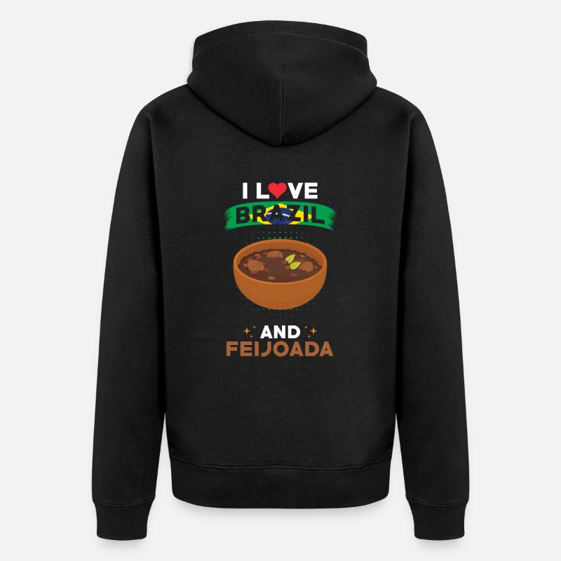 Feijoada, Brésil, Cuisine brésilienne - Veste à capuche bio Premium Unisexe - noir