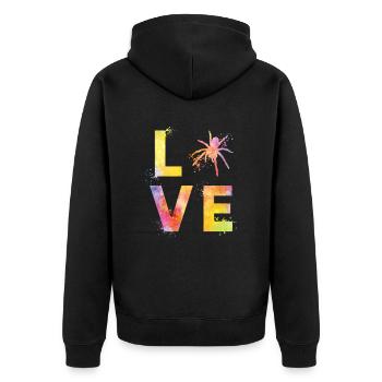 Spinnen liebe - Unisex Premium Bio Zip Hoodie - Schwarz - Hinten - Nico (187cm)