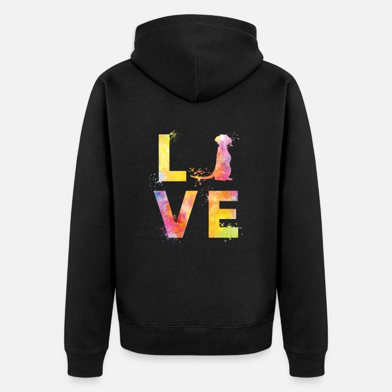 Erdmännchen liebe - Unisex Premium Bio Zip Hoodie - Schwarz