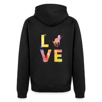Les chevaux aiment - Veste à capuche bio Premium Unisexe - noir - Dos - Nico (187cm)