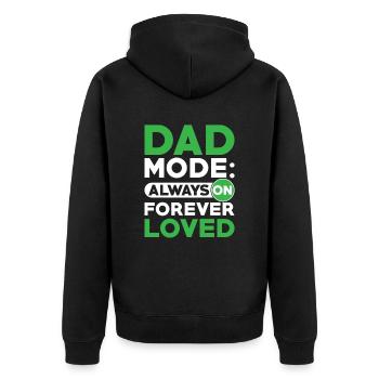 Papa-modus Am „father Love“-vatertag - Unisex Premium Bio Zip Hoodie - Schwarz - Hinten - Nico (187cm)