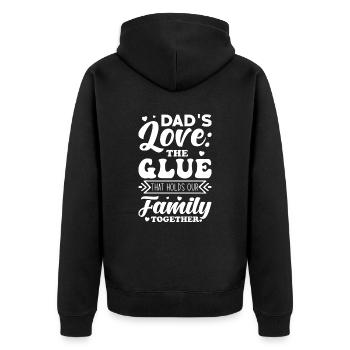 L’amour de papa est la colle qui colle notre famille. - Veste à capuche bio Premium Unisexe - noir - Dos - Nico (187cm)