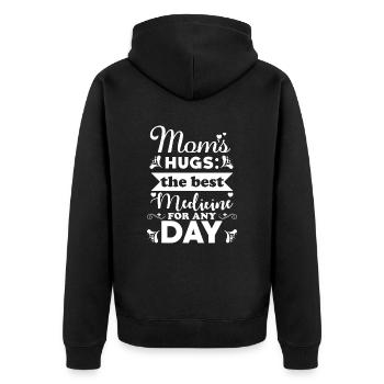 Le câlin de maman Le cadeau d’inspiration d’amour de maman - Veste à capuche bio Premium Unisexe - noir - Dos - Nico (187cm)