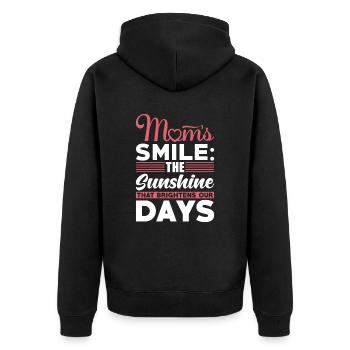 Maman Sourire Mère Amour Inspiration Cadeau - Veste à capuche bio Premium Unisexe - noir - Dos - Nico (187cm)