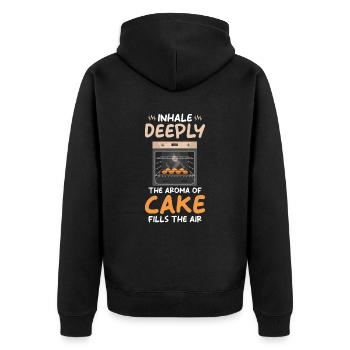 Kuchen Backen Bäcker Bäckerei - Unisex Premium Bio Zip Hoodie - Schwarz - Hinten - Nico (187cm)