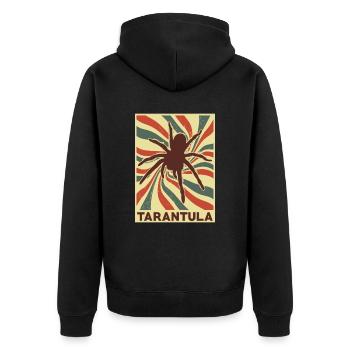 Tarantula Retro Vintage - Unisex Premium Organic Zip Hoodie - black - Back - Nico (187cm)
