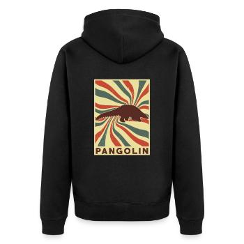 Pangolin Rétro Vintage - Veste à capuche bio Premium Unisexe - noir - Dos - Nico (187cm)