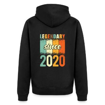 Legendary since 2020 Retro Vintage Birthday - Unisex Premium Organic Zip Hoodie - black - Back - Nico (187cm)