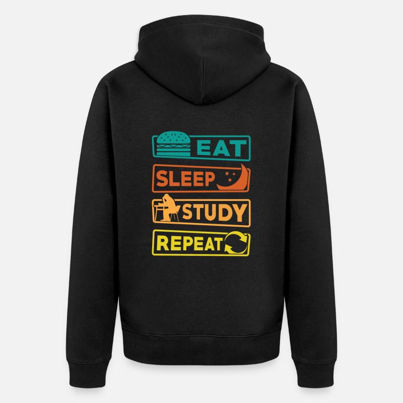 Student Studium Lernen Prüfung - Unisex Premium Bio Zip Hoodie - Schwarz