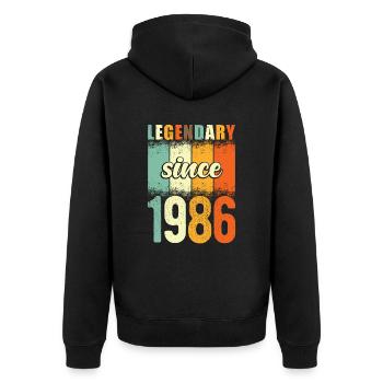 Légendaire depuis 1986 Retro Vintage Anniversaire - Veste à capuche bio Premium Unisexe - noir - Dos - Nico (187cm)