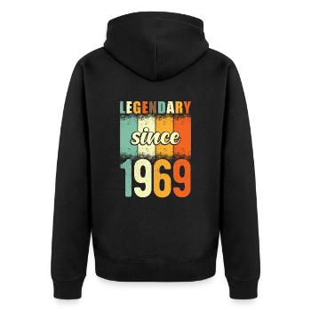 Légendaire depuis 1969 Retro Vintage Anniversaire - Veste à capuche bio Premium Unisexe - noir - Dos - Nico (187cm)
