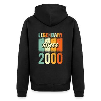 Legendary since 2000 Retro Vintage Birthday - Unisex Premium Organic Zip Hoodie - black - Back - Nico (187cm)