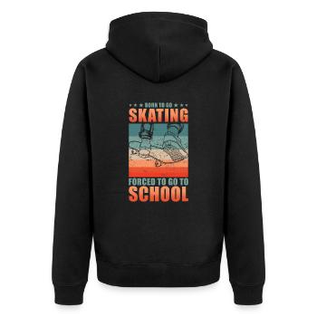 Skateboarder Skater School Dicton - Veste à capuche bio Premium Unisexe - noir - Dos - Nico (187cm)