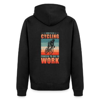 Fahrradfahrer Geschenk Rennrad Radfahrer Sport - Unisex Premium Bio Zip Hoodie - Schwarz - Hinten - Nico (187cm)
