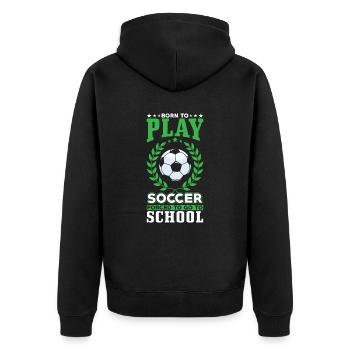 Né pour jouer au football - Veste à capuche bio Premium Unisexe - noir - Dos - Nico (187cm)