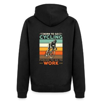 Fahrradfahrer Geschenk Rennrad Radfahrer Sport - Unisex Premium Bio Zip Hoodie - Schwarz - Hinten - Nico (187cm)