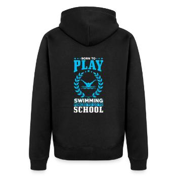 Zum Schwimmen Spielen Geboren - Unisex Premium Bio Zip Hoodie - Schwarz - Hinten - Nico (187cm)