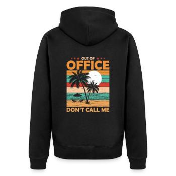 Outside the office Retirement Pension Office - Unisex Premium Organic Zip Hoodie - black - Back - Nico (187cm)