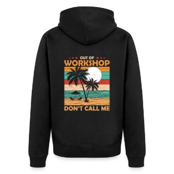 Engineer retirement from the workshop pension - Unisex Premium Organic Zip Hoodie - black - Back - Nico (187cm)