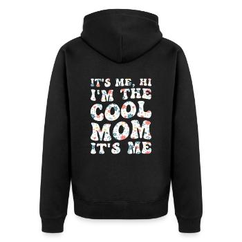 Mama Groovy Retro C’est moi, bonjour la maman cool - Veste à capuche bio Premium Unisexe - noir - Dos - Nico (187cm)