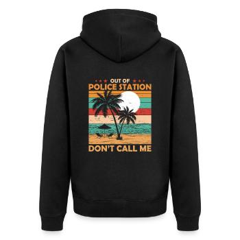 Police Officer Retired Policeman Pension - Unisex Premium Organic Zip Hoodie - black - Back - Nico (187cm)