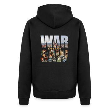 Warsaw Poland Souvenir - Unisex Premium Organic Zip Hoodie - black - Back - Nico (187cm)
