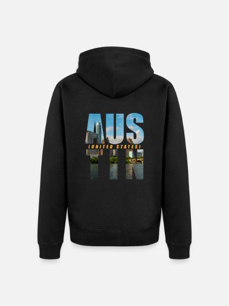 Austin USA Souvenir - Unisex Premium Bio Zip Hoodie - Schwarz