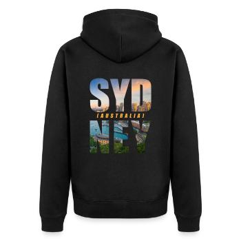 Sydney Australie Souvenir - Veste à capuche bio Premium Unisexe - noir - Dos - Nico (187cm)